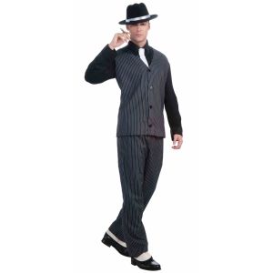 Forum Novelties Mens Roaring 20S Pinstripe Suit Gangster Costume Black One Size