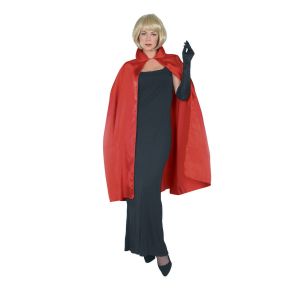 Rubies Satin Cape With Collar 3 4 Length Costume Red 45 Inch