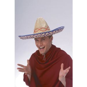 Rubies Embroidered Straw Sombrero Brown Assorted One Size