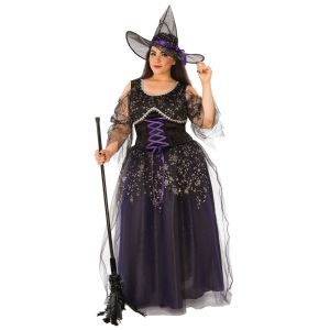 Curvy Midnight Witch Costume Plus