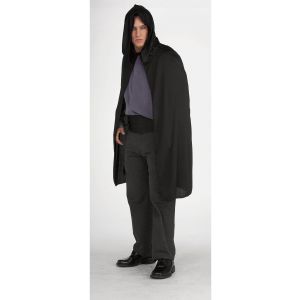 Rubies Hooded Cape 3 4 Length Costume Black One Size