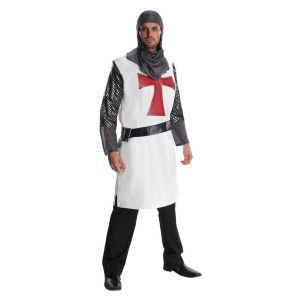 Rubies Heroes And Hombres Adult Knight To Remember Costume Tunic And Headpiece White X Large