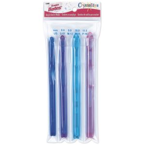 Susan Bates Crystalites Acrylic Crochet Hook Set Sizes L11 To P16