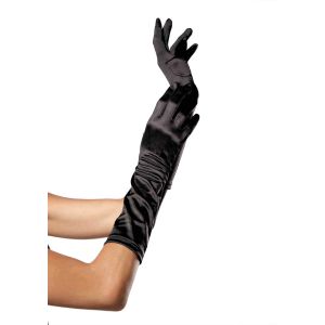 Leg Avenue Women s Elbow Length Satin Gloves Black One Size