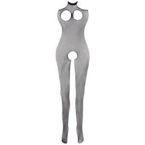 Leg Avenue Halter Peek a boo Fishnet Bodystocking Black One Size