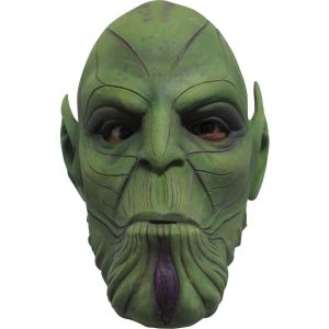 Men S Captain Marvel Nuro Skrulls Overhead Latex Mask One Size