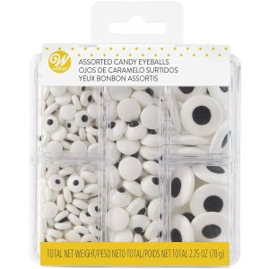 Wilton Edible Black And White Candy Eyeball Sprinkles 2.75 Oz