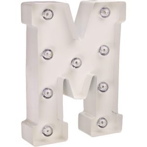 Darice Light Up White Marquee Letters Letter M 9.875 inches
