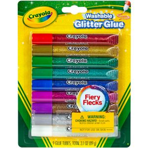 Crayola Washable Glitter Glue Pens .35oz - Bold , 1 Pack of 6 Piece