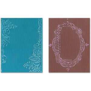 Sizzix Tim Holtz Texture Fades Alterations Collection Embossing Folders Fancy And Floral Frames Set