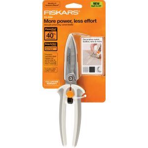 Fiskars Built to DIY Easy Action PowerCut Snips 8 Inch 8 Inch PowerCut 1 pack of 1 piece