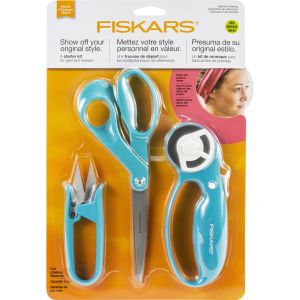 Fiskars Garment Sewing Fashion Starter Set 3pcs Rotary Cutter Thread Snips & Scissors 1 Pack of 1 Piece