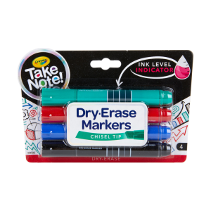 Crayola Take Note Dry Erase Markers Chisel Tip 4 Count