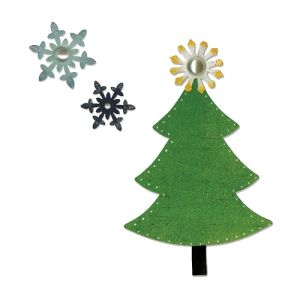 Sizzix Basic Grey Nordic Holiday Collection Bigz And Sizzlits Die Tree And Snowflakes