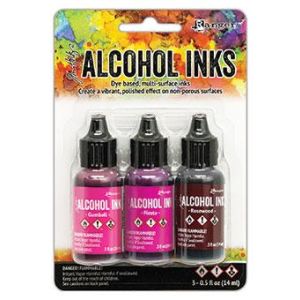 Ranger Tim Holtz Alcohol Ink .5oz 3 Per Pkg -Pink/Red Specturm