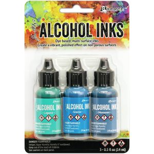 Ranger Tim Holtz Alcohol Ink .5oz 3PkgTealBlue Spectrum