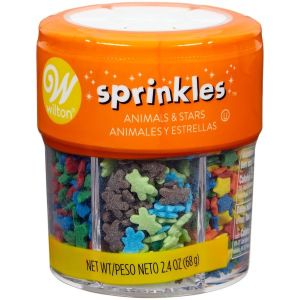 Wilton Colorful Animals and Stars 6 Cell Sprinkle Mix 2.4 oz.