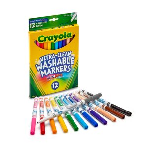 Crayola Washable Assorted Color Max Markers - 12 Per Pkg 