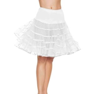 Mid Length Petticoat Dress White One Size