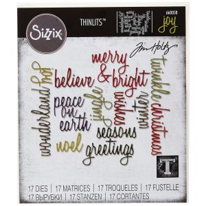 Sizzix Thinlits Dies By Tim Holtz Script Holiday Words