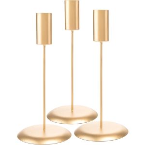 Darice David Tutera Candlestick Holders Gold 3.5 x 8 inches