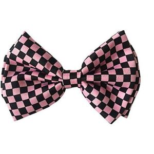 Halloween Wholesalers Bowtie Black and Pink Check