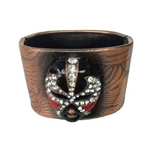 Halloween Wholesalers Metal Wristband with Mask and Stones