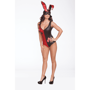 Halloween Wholesalers Harley Bunns Eye Mask and Rabbit Ears Black and Red