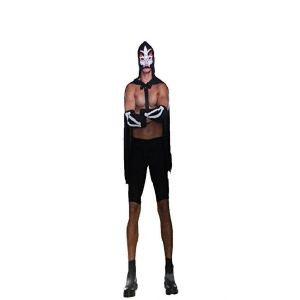 Halloween Wholesalers El Luchadeath Black Outfit. One size fits most.