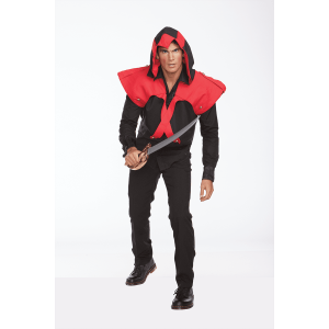 Halloween Wholesalers Pirate Assassin Black and Red Costume Item ID 101970