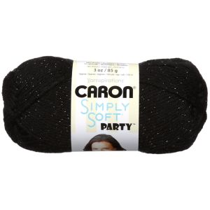 Caron Simply Soft Party Yarn Black Sparkle Pack of 1 Skein