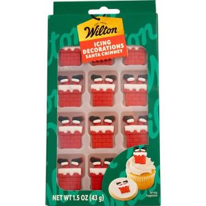 Wilton Santa Chimney Royal Icing Decorations 12Count