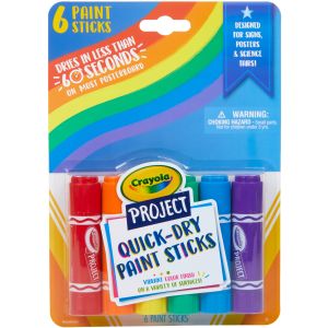Crayola Project Quick Dry Paint Sticks 6 Per Pkg - Assorted Colors