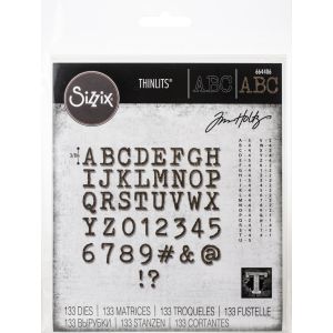 Sizzix Thinlits Dies By Tim Holtz-Alphanumeric Tiny Type Upper