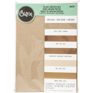 Sizzix Surfacez Opulent Cardstock Pack 8 X11.5 Inch 50 Per Pkg - Rose Gold
