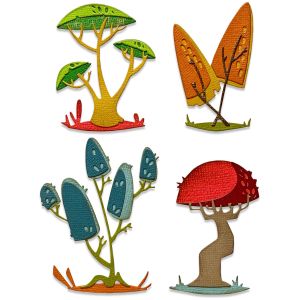 Sizzix Thinlits Dies By Tim Holtz 5 Per Pkg -Funky Toadstools
