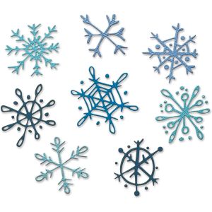 Sizzix Thinlits Dies By Tim Holtz 8 Per Pkg -Scribbly Snowflakes