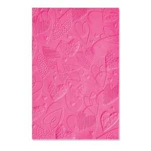 Sizzix 3-D Textured Impressions Embossing Folder Mark Making Hearts by Kath Breen
