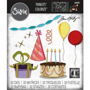 Sizzix Thinlits Dies By Tim Holtz 32 Per Pkg -Celebrate