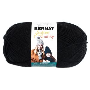Spinrite Bernat Softee Chunky Big Ball Yarn Solids Black Pack of 1 Skein