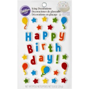 Wilton Happy Birthday Icing Decorations 0.8 Oz