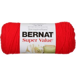 Spinrite Bernat Super Value Solid Yarn True Red 1 pack of 1 Skein