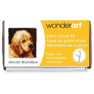 Wonderart Latch Hook Kit 12inchX12inch Puppy Love