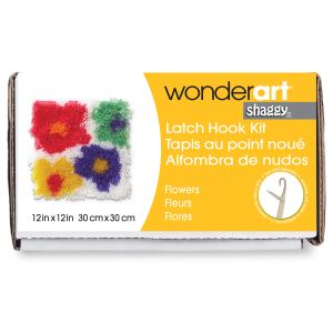 Wonderart Shaggy Latch Hook Kit 12inchX12inch Flowers