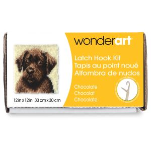 Spinrite Wonderart Latch Hook Kit 12inchX12inch Chocolate Dog
