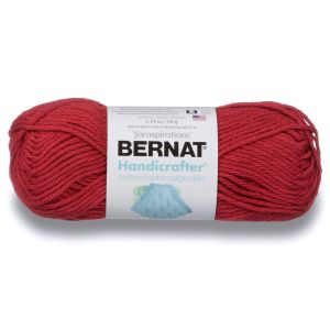 Spinrite Bernat Handicrafter Cotton Yarn Solids Country Red 1 Pack of 1 Skein
