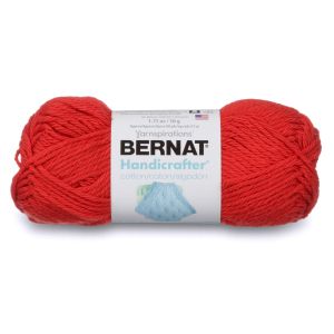 Spinrite Bernat Handicrafter Cotton Yarn Solids Red 1 Pack of 1 Skein