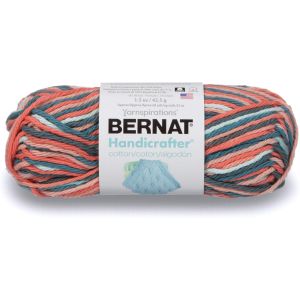 Spinrite Bernat Handicrafter Cotton Yarn Ombres Coral Seas 1 pack of 1 Skein