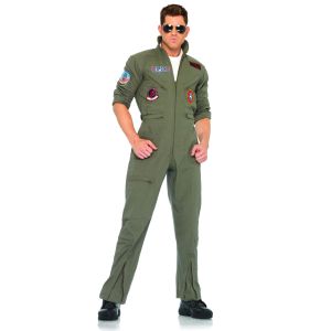 Leg Avenue Mens Top Gun Flight Suit Costume Khaki XLarge