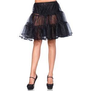 Leg Avenue Women s Shimmer Organza Knee Length Petticoat Skirt Black One Size